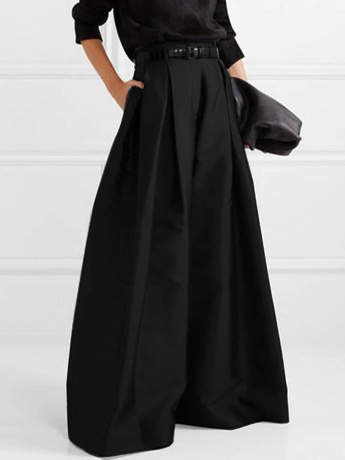Fashionable High-Rise Wide-Leg Pants